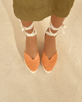 Soft Suede Heart-Shaped Wedge Espadrilles |