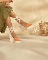 Soft Suede Heart-Shaped Wedge Espadrilles |