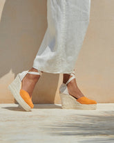 Soft Suede Heart-Shaped Wedge Espadrilles |