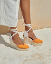 Soft Suede Heart-Shaped Wedge Espadrilles |