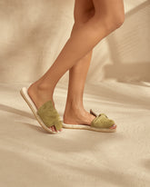 Soft Suede Sandals With Knot |