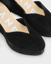 Espadrillas con Zeppa e Scollo a Cuore in Pelle Scamosciata |