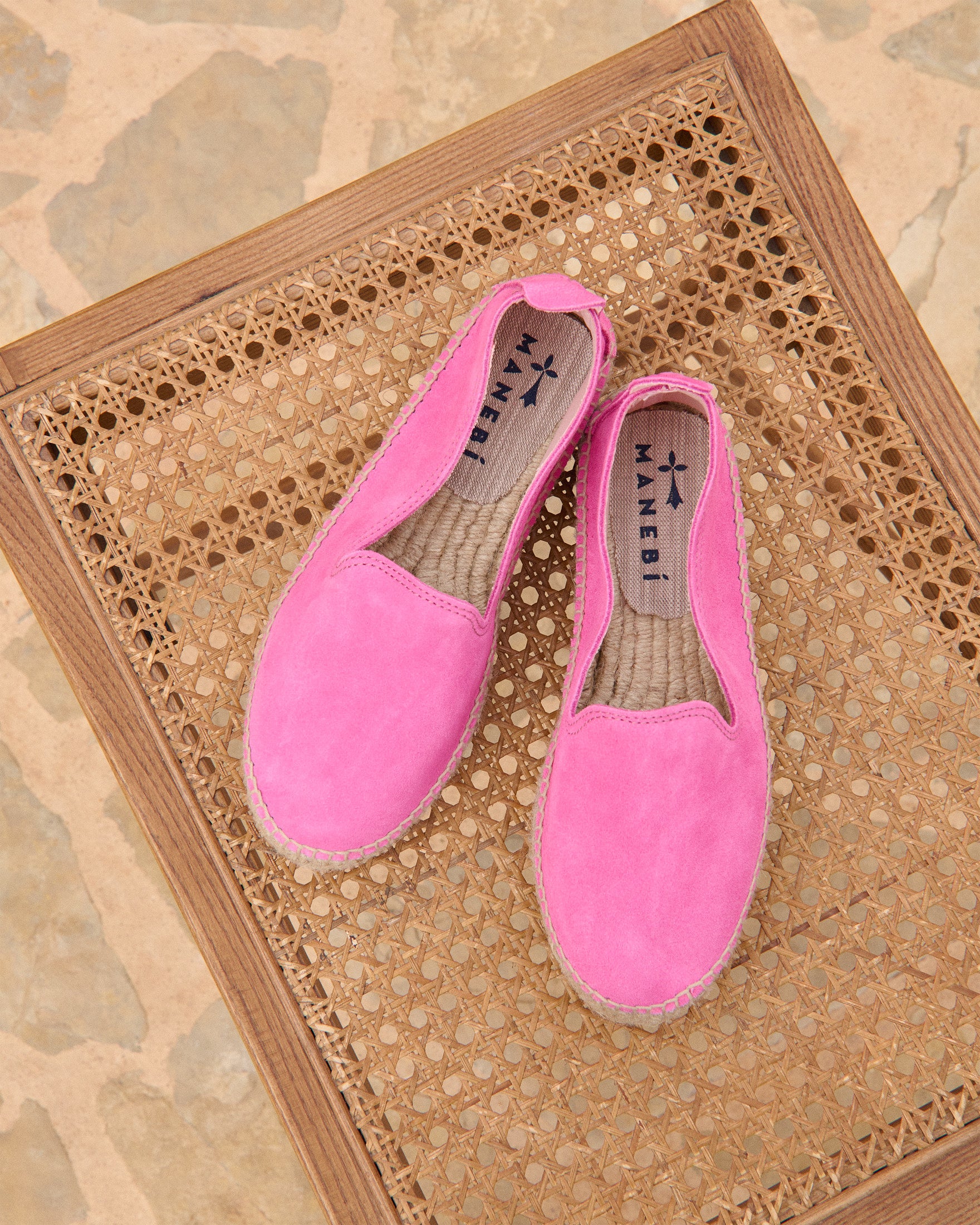 Pink suede fashion espadrilles