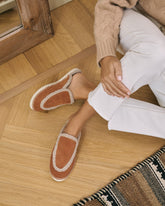 Suede Mules With Faux Fur |