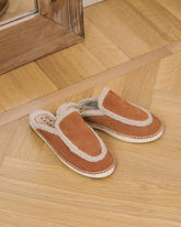 Suede Mules With Faux Fur |