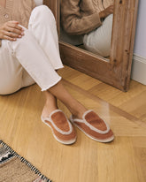 Suede Mules With Faux Fur |