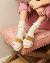 Ciabattine in suede e faux fur |