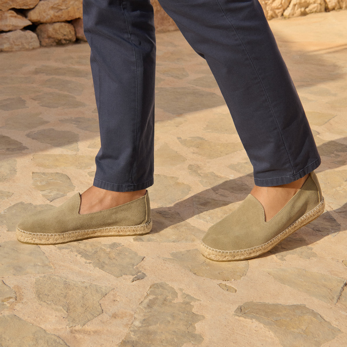 MANEBI - Suede Espadrilles Hamptons Coco Brown