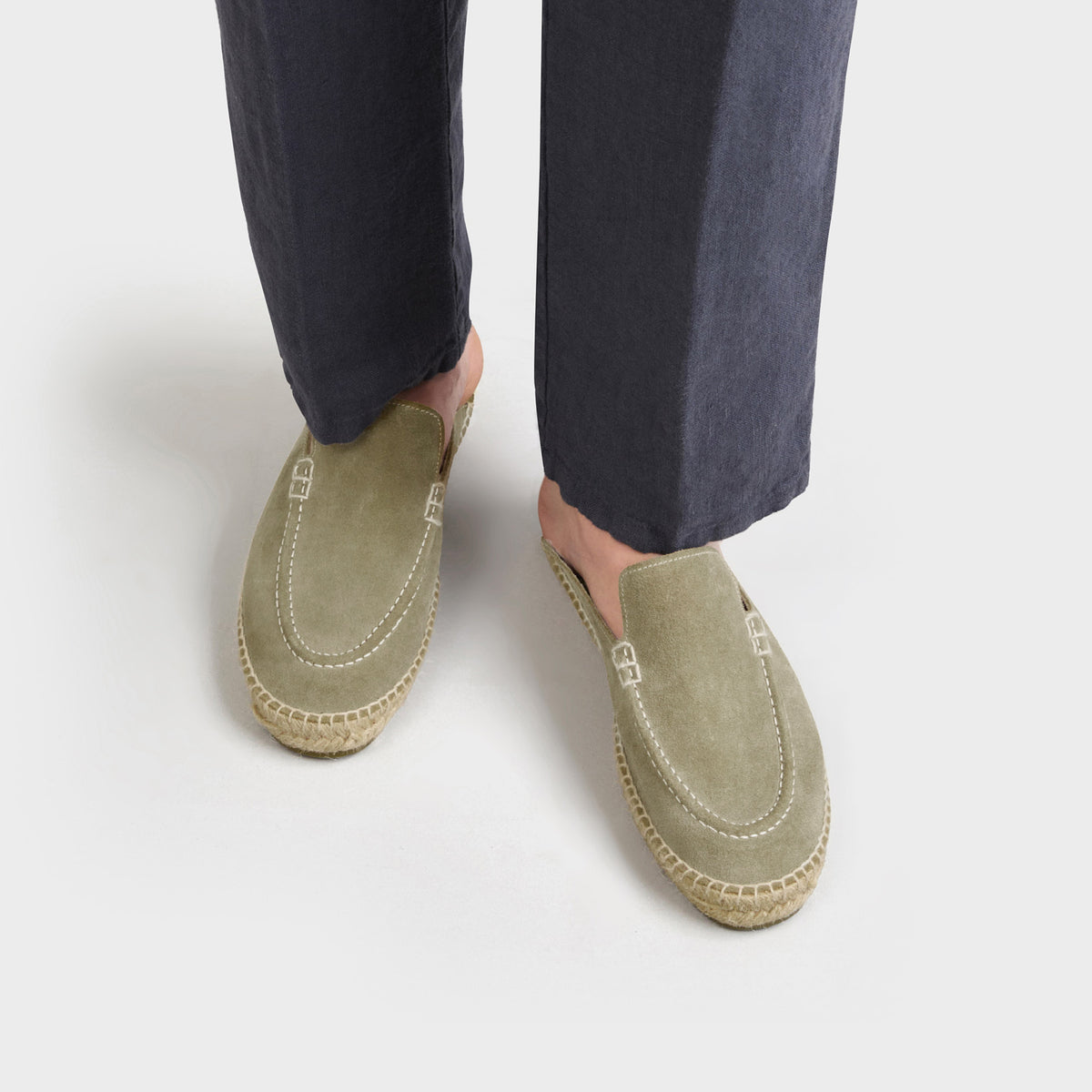 Manebi | Suede Traveler Loafers Espadrilles -Hamptons - Forest-R44LT