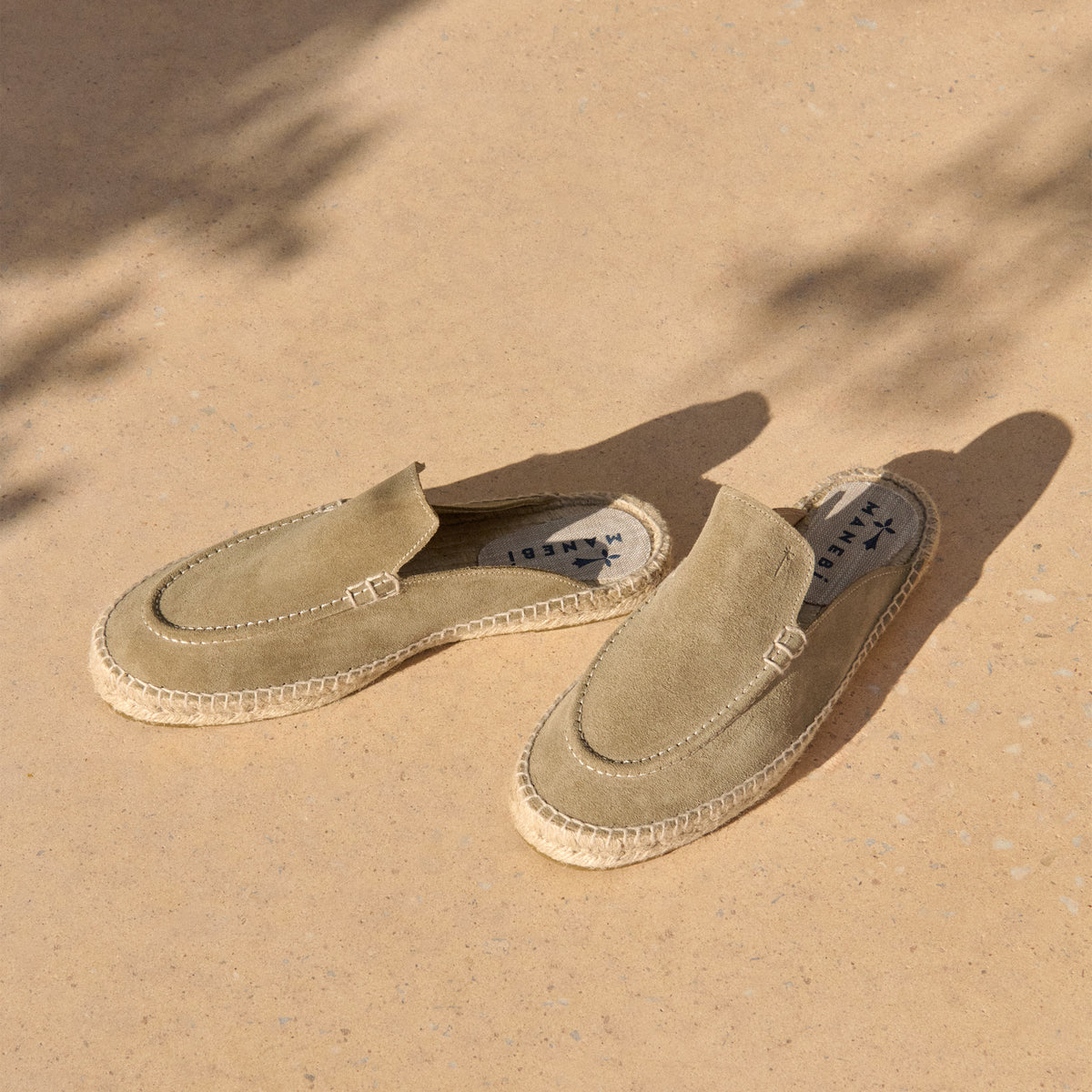 Manebi | Suede Traveler Loafers Mules -Hamptons - Forest-R44MT