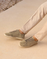 Suede Lace-Up Espadrilles |