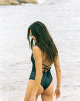 Costume Intero Cut-out Effetto Bagnato |