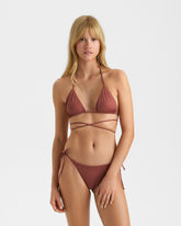 Wet Front Tie Triangle Bikini |