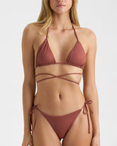 Wet Front Tie Triangle Bikini |