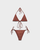 Wet Front Tie Triangle Bikini |
