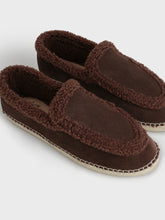 Mocassini Loafer in Pelle Scamosciata<br />e Faux Fur |