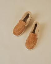 Suede With Faux Fur Slippers- R60LW |