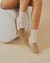 Suede With Faux Fur Slippers |