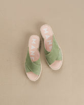 Suede Double Sole<br />Crossed Bands Sandals |
