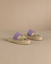 Suede Double Sole<br />Two Bands Sandals |