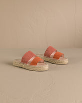 Suede Double Sole<br />Two Bands Sandals |
