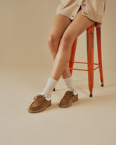 Suede Lace-Up Boots With Faux Fur |