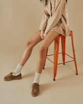 Suede Lace-Up Boots With Faux Fur |