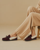 Suede Mocassins With Faux Fur |