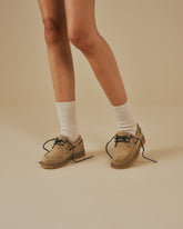 Mocassini con Suola Carrarmato in Nabuk e interno in Faux Fur |