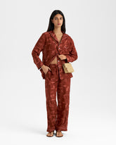 Printed Silk Belem Trousers Piping |