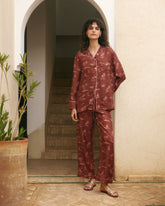 Printed Silk Belem Trousers Piping |