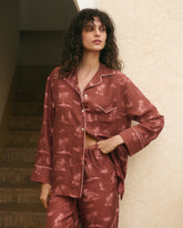 Camicia Natal in Seta Stampata con Bordi |