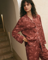 Camicia Natal in Seta Stampata con Bordi |