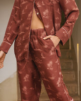 Printed Silk Belem Trousers Piping |