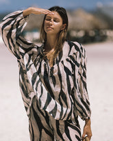 Printed Silk Cotton Voile<br />Baja Shirt |