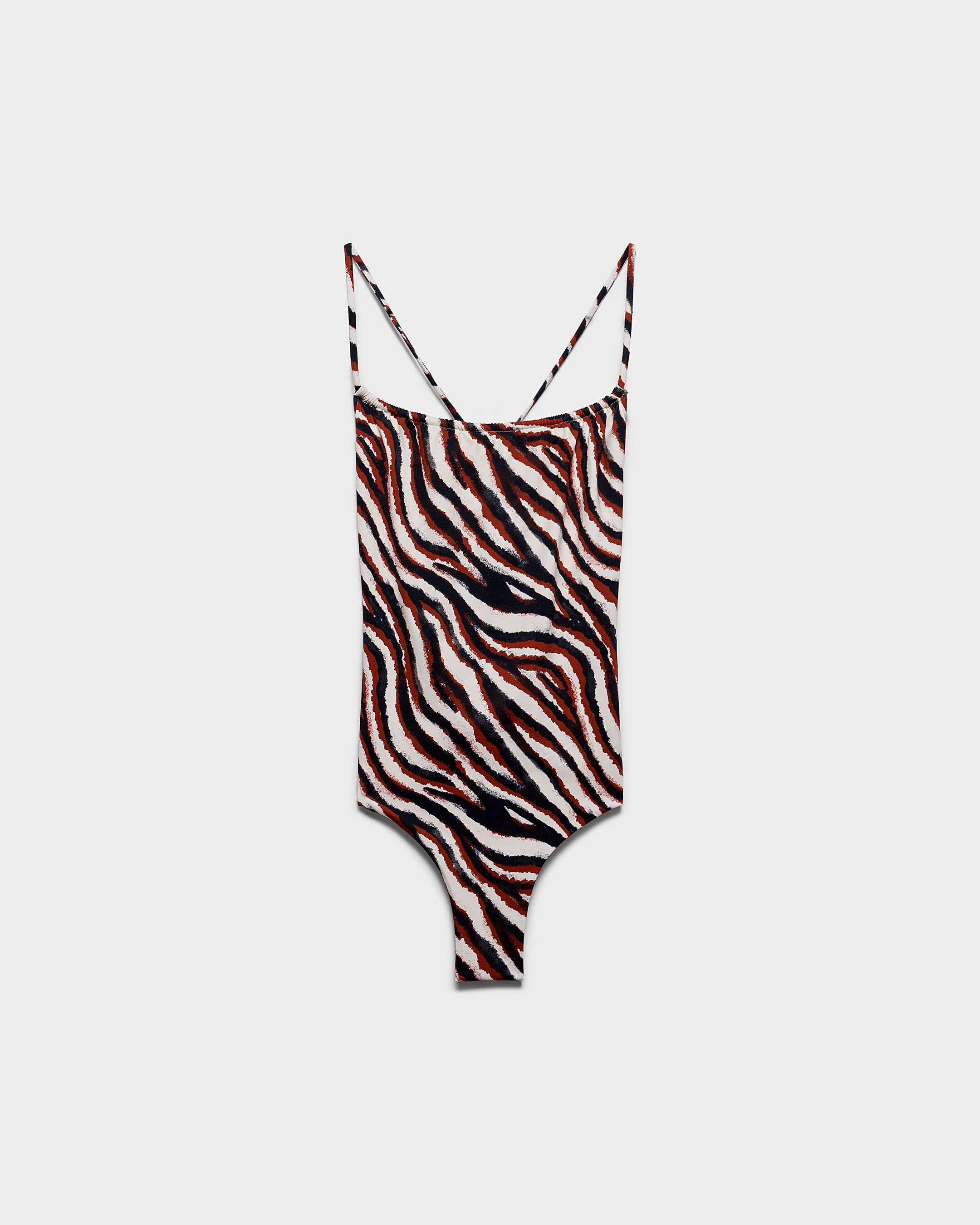 Manebi | Printed Cut-Out One-Piece - Terracotta Zebra