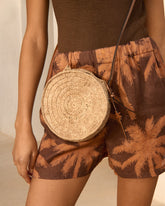 Raffia & Leather<br />Tamburine Bag | 