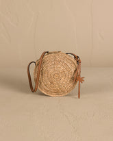 Raffia & Leather Tamburine Bag Mini |