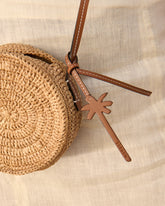 Raffia & Leather Tamburine Bag Mini |