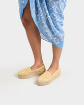 Raffia Stripes Double Sole Espadrilles |