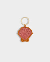 Natural Raffia Shell Charm Keyring |