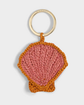 Natural Raffia Shell Charm Keyring |