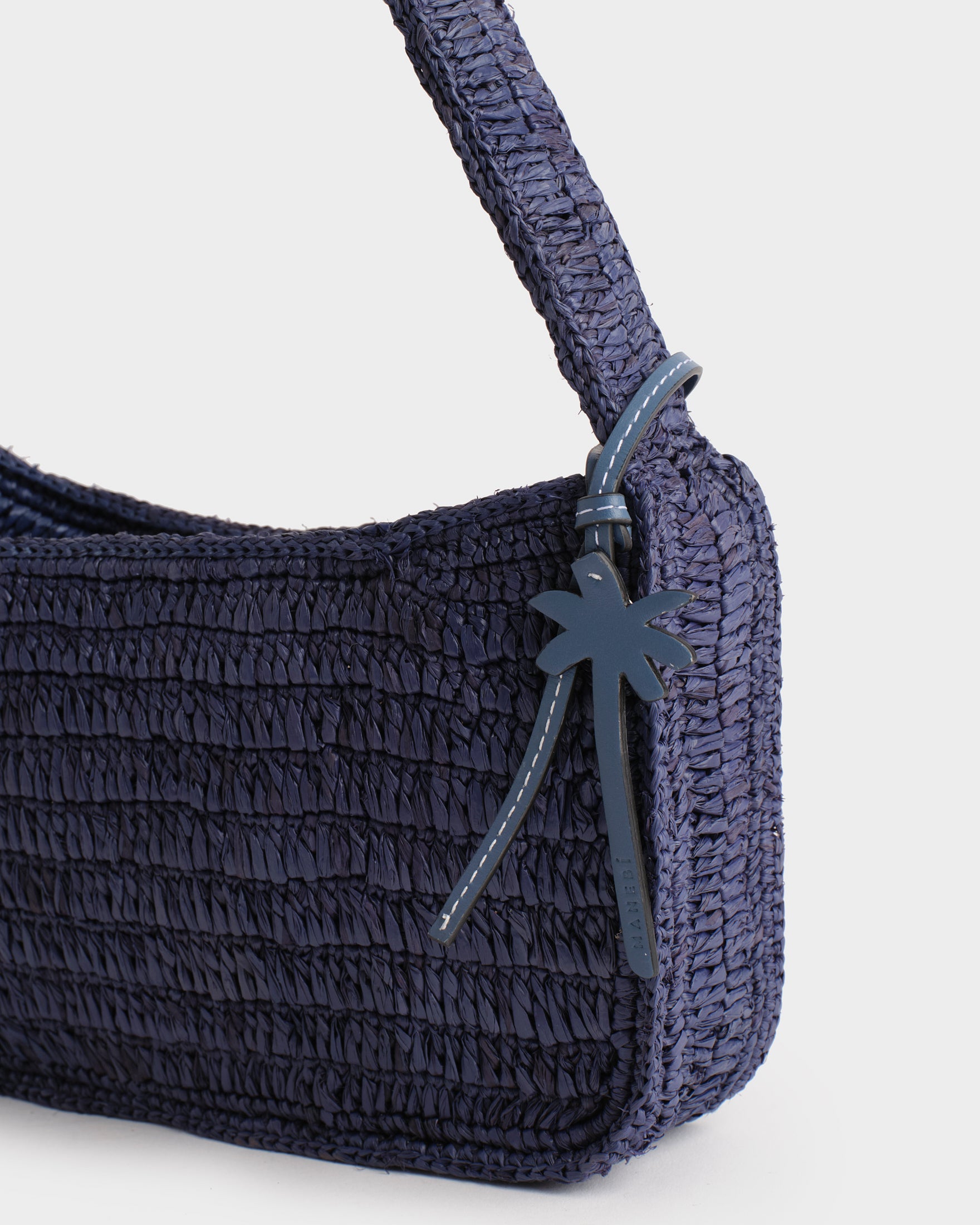 Vintage Navy Shoulder Bag | Raffia | Manebí