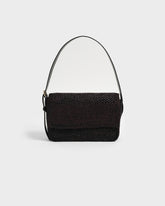 Borsa Paloma in Raffia Naturale e Pelle Nera |