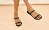 Leather Two Bands Sandals - Women’s Sandals | 