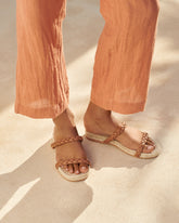 Leather and Jute Two Bands Sandals |