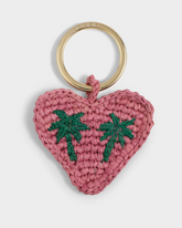 Natural Raffia Heart Charm Keyring |