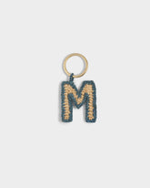 Natural Raffia Letter M Charm Keyring |