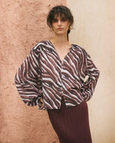 Camicia Monterey in Voile Stampato di Cotone e Seta |