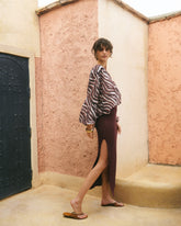 Camicia Monterey in Voile Stampato di Cotone e Seta |